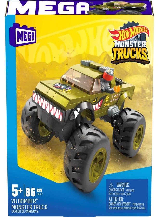 Mega Brands Mega Hot Wheels V8 Bomber Monster Truck Building Set with 86 Pieces - Image 5